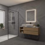 Naast de verlichting is ook de verwarming volledig in de spiegel geïntegreerd. Dankzij de verwarming beslaat de spiegel niet na bv het douchen, handig!