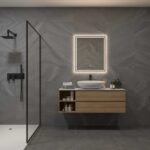 Deze stijlvolle spiegel is 60 cm breed, 70 cm hoog en slechts 3 cm diep