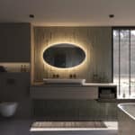 De geïntegreerde spiegelverwarming voorkomt condens vorming op de spiegel na bv het douchen, handig!