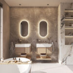 Beschik je over een breed badkamermeubel met 2 kranen of over 2 losse badkamermeubels? Denk dan eens aan 2 spiegels naast elkaar