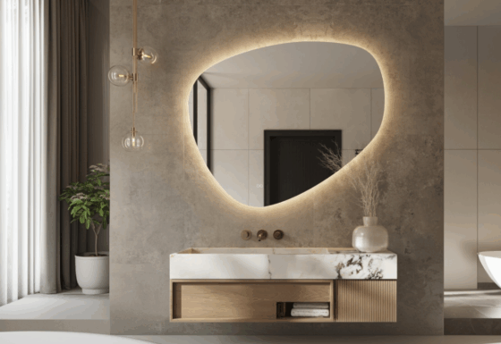 hotel chique organische badkamerspiegel